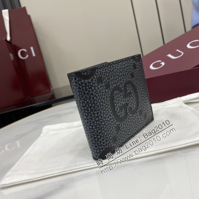 Gucci專櫃古馳最新款經典字母交織圖案男士短夾錢包 jh2646型號：739475